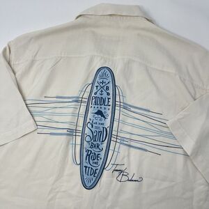 Tommy Bahama‎ Shirt Mens XL Surf Paddleboard Embroidery Hawaiian Silk